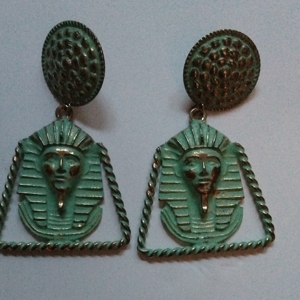 Egyptian Style Green Earrings